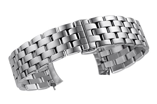 22mm Correa de Metal Relojes de los Hombres de Plata 316L INOX Extremo Curvo de Acero con Puentes Desmontables 22mm Correa de Metal Relojes de los Hombres de Plata 316L INOX Extremo Curvo de Acero con Puentes Desmontables