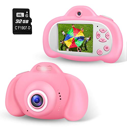 2NLF Cámara de Fotos para Niños 2.0'' LCD 8MP 1080P HD Camara Fotos Infantil con Tarjeta de Memoria Micro TF 32GB Custodia Protettiva Cámara Infantil Regalos Juguete para 3 a 12 Años