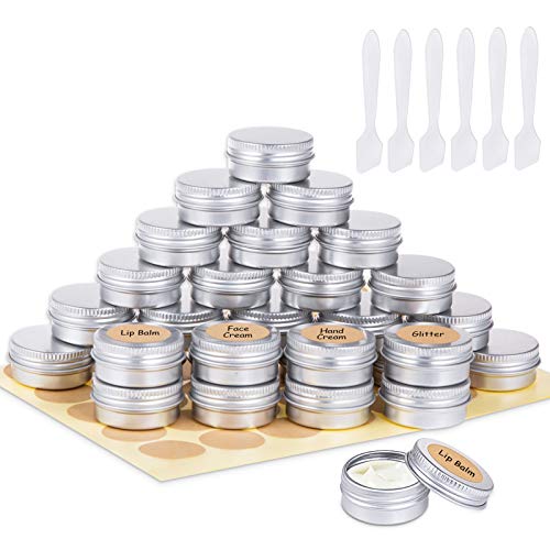 30 Piezas Tarros de Aluminio, Contenedores Cosmético de Viaje Envases de Vacío con Tapas de Tornillo para Cosmética Crema Muestra Polvo Decoración de Uñas, 15g 15ml 30 Piezas Tarros de Aluminio, Contenedores Cosmético de Viaje Envases de Vacío con Tapas de Tornillo para Cosmética Crema Muestra Polvo Decoración de Uñas, 15g 15ml