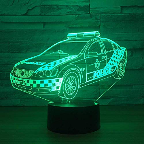 3D Police Visual Led Home R Gradients Lámpara de escritorio de modelado para chico Botón táctil Luz de noche de coche Bebé Sueño Iluminación USB Ts