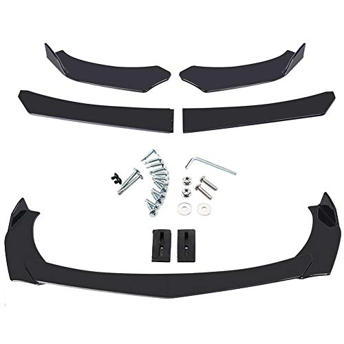 4 piezas de labio de parachoques delantero universal, kit de cuerpo divisor de barbilla de labio delantero, protector de alerón compatible con la mayoría de los vehículos, PP