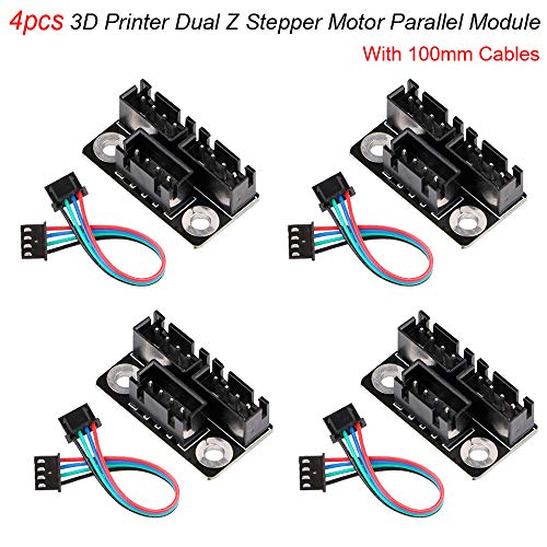 4 piezas Impresora 3D Dual Z Stepper Motor Paralelo Módulo Con cables de 100mm Para motores de doble escalonamiento de doble eje de doble eje Z Reprap Prusa Lerdge Impresora 3D Piezas y accesorios