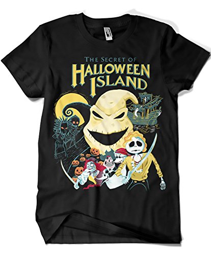 467-Camiseta The Secret of Halloween Island (Paula Garcia) (XXXL, Negro)