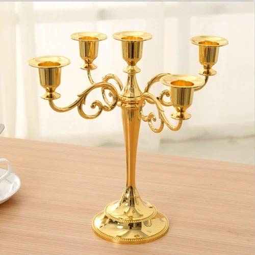 5 Arms Golden Wholesale Silver/Gold/Black/Bronze Metal Candle Holder 5-arms/3-arms Candle Stand Wedding Candlestick Candelabra Drop Shipping
