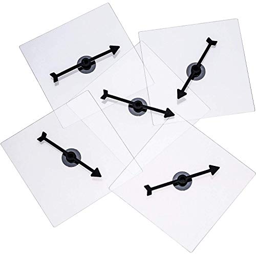 5 Pack de Spinners Transparentes Spinner de Matemáticas de Borrado Seco con Flecha Giratoria para Juegos y Enseñanza