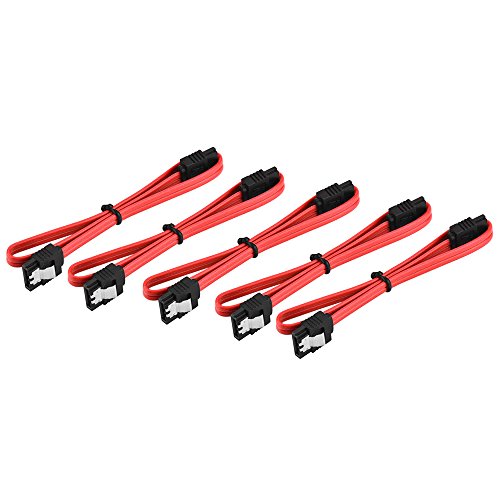 5 Piezas 18 Pulgadas SATA III Cable 6.0 Gbps (Rojo)