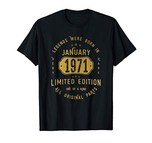 50 años Cumpleaños - Las Leyendas nacen en Enero de 1971 Camiseta 50 años Cumpleaños - Las Leyendas nacen en Enero de 1971 Camiseta