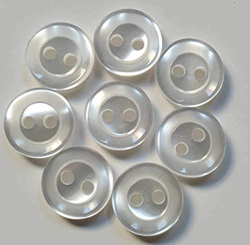 50 Botones de Camisa Blancos y Crudos - 10 mm y 12 mm - Fabricados y Enviados desde España (12 mm Blanco 2 Agujeros) 50 Botones de Camisa Blancos y Crudos - 10 mm y 12 mm - Fabricados y Enviados desde España (12 mm Blanco 2 Agujeros)