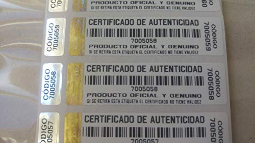500 x COA Certificado de Autenticidad Tamper Evident pegatinas/etiquetas de seguridad con holograma y correspondiente pequeña etiqueta (Versión en idioma español) 500 x COA Certificado de Autenticidad Tamper Evident pegatinas/etiquetas de seguridad con holograma y correspondiente pequeña etiqueta (Versión en idioma español)