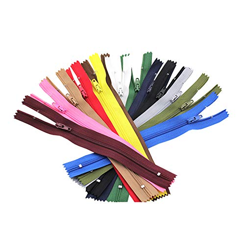50PCS 18cm / 7inch Nylon Coil Zippers Cremalleras de cierre cerrado Fabricación de prendas Accesorios de reemplazo de cierres de cremallera para manualidades de costura Bolsa de ropa Color aleatorio