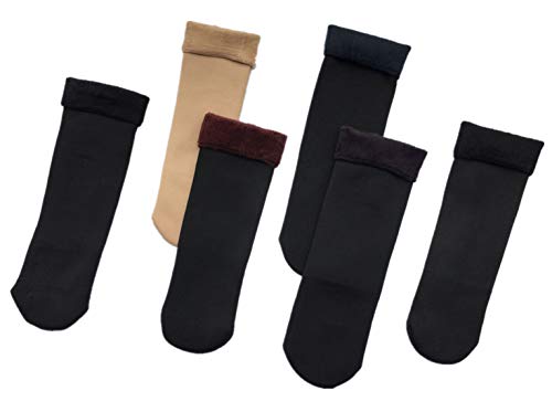 通用 6 Pares Calcetines termicos de Mujer de invierno,terciopelo,antideslizantes,