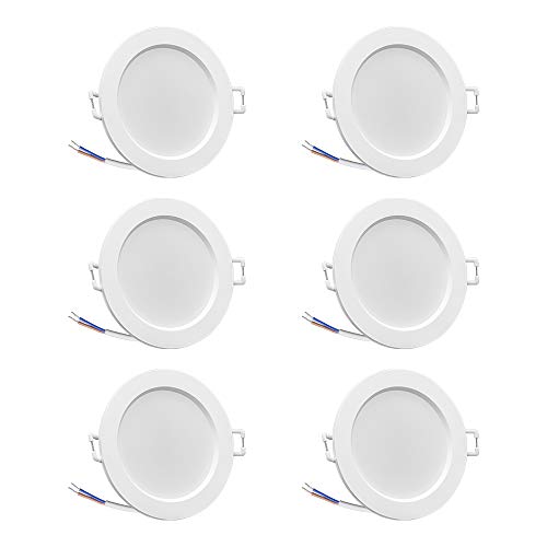 6 piezas Focos Empotrables LED, bapro 6W 450LM Focos Empotrable de techo LED, IP44 Luz de Techo Blanco Frio 6000K Iluminación de Techo 28 mm profundidad de instalación en la pared sala de estar baño 6 piezas Focos Empotrables LED, bapro 6W 450LM Focos Empotrable de techo LED, IP44 Luz de Techo Blanco Frio 6000K Iluminación de Techo 28 mm profundidad de instalación en la pared sala de estar baño