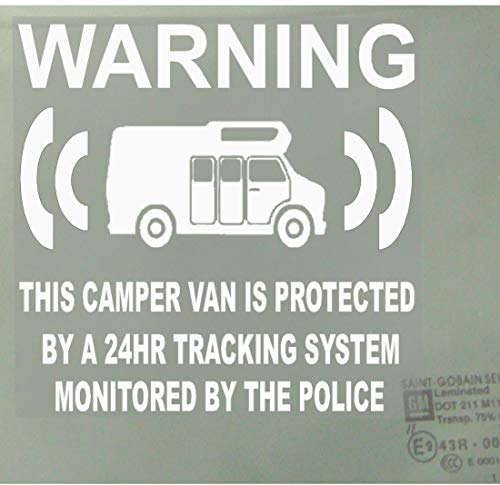 6 x Chupete de furgoneta/Falso Unit – Furgoneta de dispositivo de sistema de seguimiento GPS Alarma de Seguridad Advertencia Señal de vinilo de pegatinas para ventana diseño de seguimiento de policía