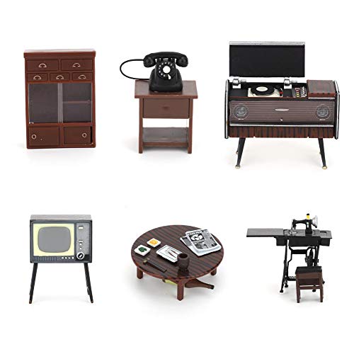 6pcs Accesorios en miniatura de casa de muñecas, 1:12 Muebles de casa de muñecas de madera Simulación Mini accesorios para muebles vintage(6 piezas/juego de muebles en miniatura) 6pcs Accesorios en miniatura de casa de muñecas, 1:12 Muebles de casa de muñecas de madera Simulación Mini accesorios para muebles vintage(6 piezas/juego de muebles en miniatura)