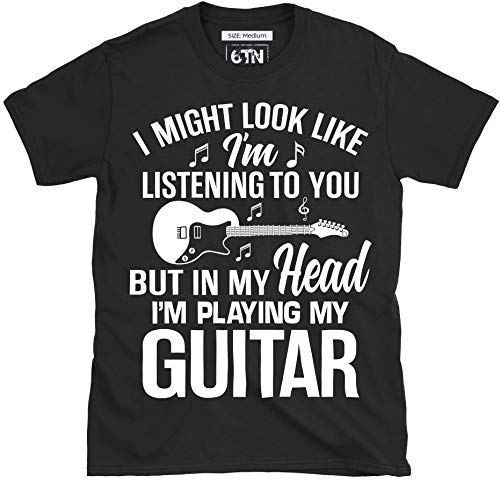 6TN Mike Looks Like I'm Listening to You But In My Head I'm Playing My Guitarra Camiseta - Negro, Small 6TN Mike Looks Like I'm Listening to You But In My Head I'm Playing My Guitarra Camiseta - Negro, Small