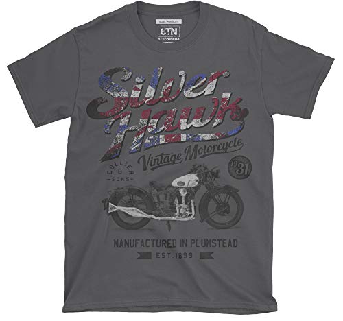 6TN silverhawk Camiseta con Motocicleta - Carbón, Small