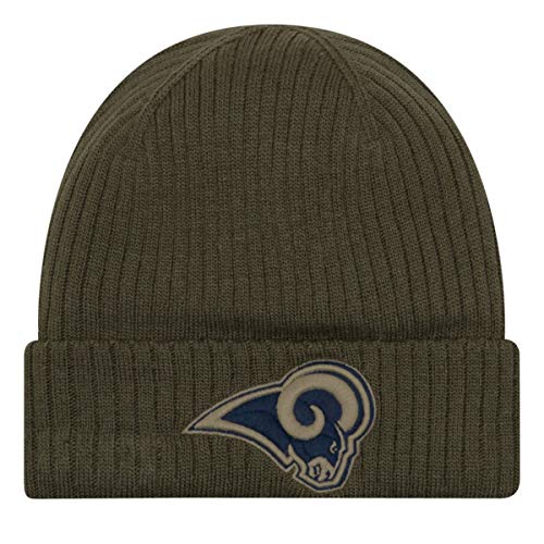 A NEW ERA Era Los Angeles RAMS Beanie On Field 2018 Salute To Service Knit Green - One-Size