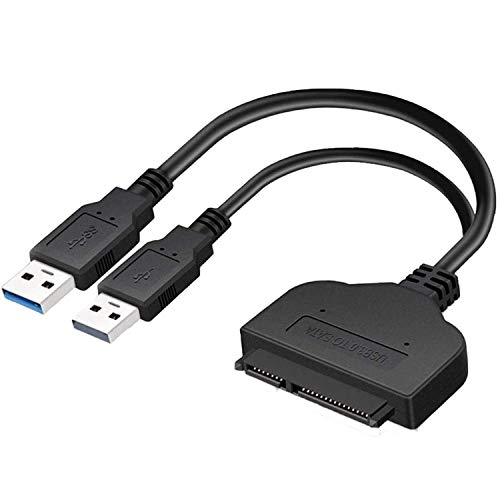 AAA PRODUCTS | Cable adaptador de disco duro USB 3.0 a SATA de 22 pines de 2,5 pulgadas con cable de alimentación USB - Para SSD/HHD