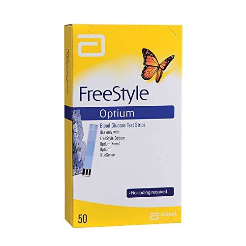 Abbott FreeStyle Optium Tiras de prueba de glucosa en sangre 50 tiras Abbott FreeStyle Optium Tiras de prueba de glucosa en sangre 50 tiras