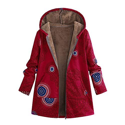 Abrigo De Invierno Mujer Libre Abrigos para Mujer Rebajas Talla Grande Abrigo con Capucha De Manga Larga Vintage Cremallera Señoras Abrigos con Bolsillos Gruesos De Lana riou (2-Red, XXXL) Abrigo De Invierno Mujer Libre Abrigos para Mujer Rebajas Talla Grande Abrigo con Capucha De Manga Larga Vintage Cremallera Señoras Abrigos con Bolsillos Gruesos De Lana riou (2-Red, XXXL)