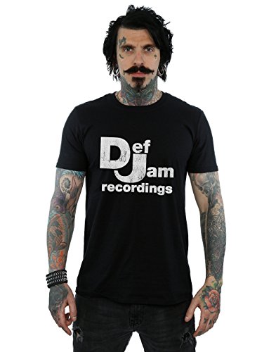 Absolute Cult Def Jam Records Hombre Distressed Logo Camiseta Negro Medium
