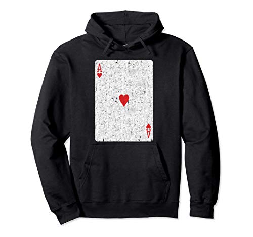 Ace of Hearts Card - Poker, Bridge Player, Costume Sudadera con Capucha