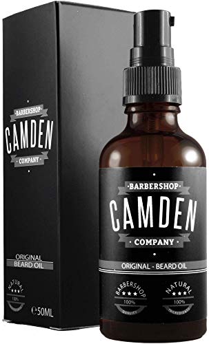 Aceite para barba "ORIGINAL" de Camden Barbershop Company ● cuidado de la barba completamente natural ● refrescante y suavizante ● 50 ml Aceite para barba "ORIGINAL" de Camden Barbershop Company ● cuidado de la barba completamente natural ● refrescante y suavizante ● 50 ml