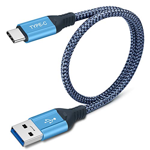 ACOCOBUY Cable USB C Corto 30cm, Cable Tipo C Carga Rápida 0,3 m para Samsung s8 s9 Plus/Huawei P9 P10 P20 Nokia 7 Sony Xperia XA1 Honor 9/V10/Honor 10 - Azul