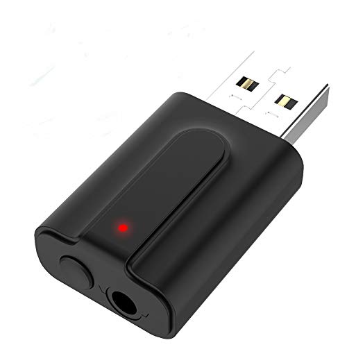 Adaptador Bluetooth 5.0, Bluetooth USB PC Window7/8/8.1/10 2-en-1 Receptor Bluetooth y Transmisor Bluetooth Plug and Play Compatible con Auriculares, Altavoces