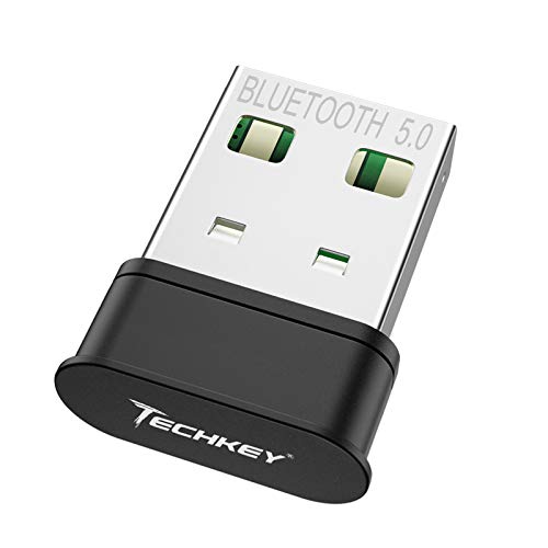 Adaptador Bluetooth para PC, Techkey USB Transmisor Bluetooth 5.0 EDR para PC Ordenador Sobremesa Transferencia inalámbrica para Bluetooth Auriculares Altavoz Teclado Ratón Impresora para Windows 10-7 Adaptador Bluetooth para PC, Techkey USB Transmisor Bluetooth 5.0 EDR para PC Ordenador Sobremesa Transferencia inalámbrica para Bluetooth Auriculares Altavoz Teclado Ratón Impresora para Windows 10-7