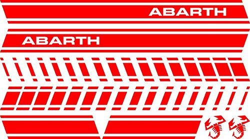 Adesiviautoemoto - Kit de adhesivos, diseño de Abarth rojo brillante