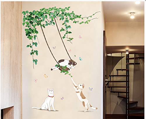 Adhesivo De Pared Estéreo 3d Papel Tapiz Cálido Q20-06-58 Green Vine Swing Cat (nueva imposición) Grande