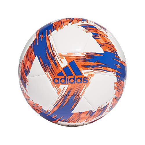 adidas Capitano CLB Soccer Ball, Men's, White/Solar Red/Signal Coral/Team Royal Blue, 5