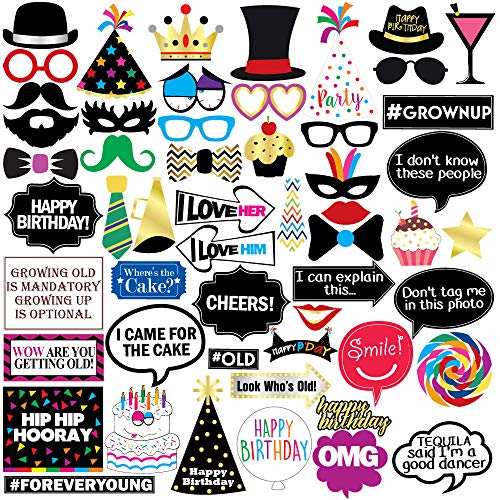 Adornos graciosos para fotos de cumpleaños- 47 piezas - 21 años - 30 años- 40 años - 50 años - 60 años - 70 años - 80 años - 90 años - suplementos para fiestas de cumpleaños. Decoraciones y adornos. Adornos graciosos para fotos de cumpleaños- 47 piezas - 21 años - 30 años- 40 años - 50 años - 60 años - 70 años - 80 años - 90 años - suplementos para fiestas de cumpleaños. Decoraciones y adornos.