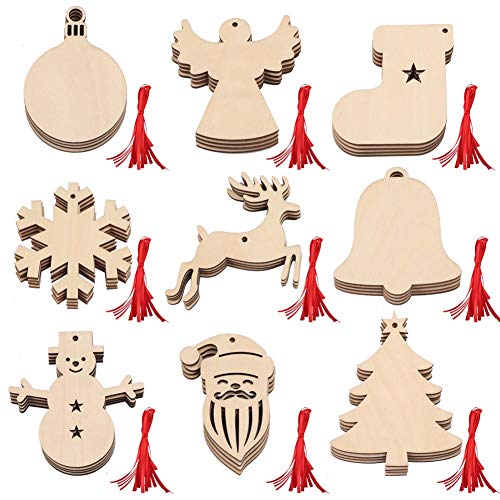 Adornos navideños de madera,36 piezas Adornos navideños de madera Adornos colgantes Artesanías de madera Árbol de Navidad Muñeco de nieve 9 Patrones con 36 piezas de cordel rojo para colgar en Navidad Adornos navideños de madera,36 piezas Adornos navideños de madera Adornos colgantes Artesanías de madera Árbol de Navidad Muñeco de nieve 9 Patrones con 36 piezas de cordel rojo para colgar en Navidad