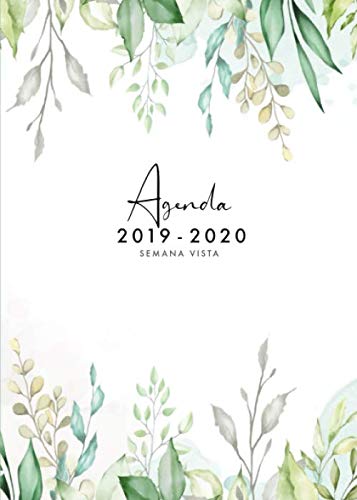 Agenda 2019 2020 Semana Vista: Agenda 2019/2020 18 meses: Organiza tu día - Agenda semanal - Julio 2019 a Diciembre 2020 - español - diseño floral
