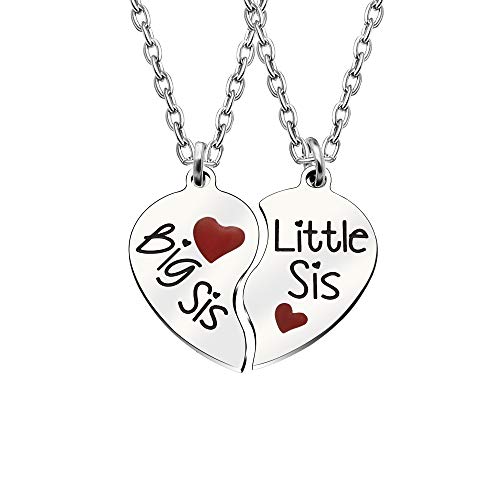 AGR8T Juego de collar con colgante de hermana – Juego de joyas de acero inoxidable 2 piezas AGR8T Juego de collar con colgante de hermana – Juego de joyas de acero inoxidable 2 piezas