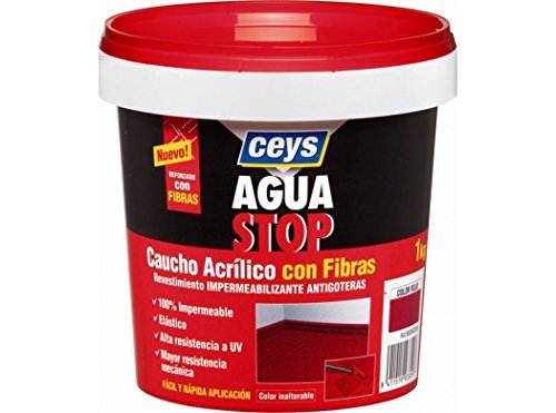 Aguastop Ceys M92283 Impermeabilizante aquastop caucho acrilico con fibras rojo 1 kg Aguastop Ceys M92283 Impermeabilizante aquastop caucho acrilico con fibras rojo 1 kg