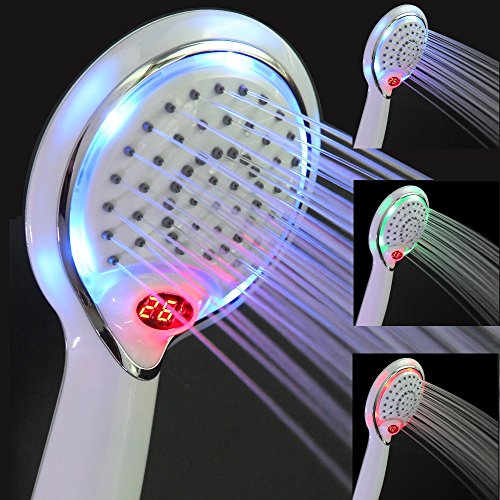 Alcachofa Ducha LED con Pantalla de Temperatura Digital, Cabezal de Ducha de Mano de 3 Colores LED para Baño Alcachofa Ducha LED con Pantalla de Temperatura Digital, Cabezal de Ducha de Mano de 3 Colores LED para Baño