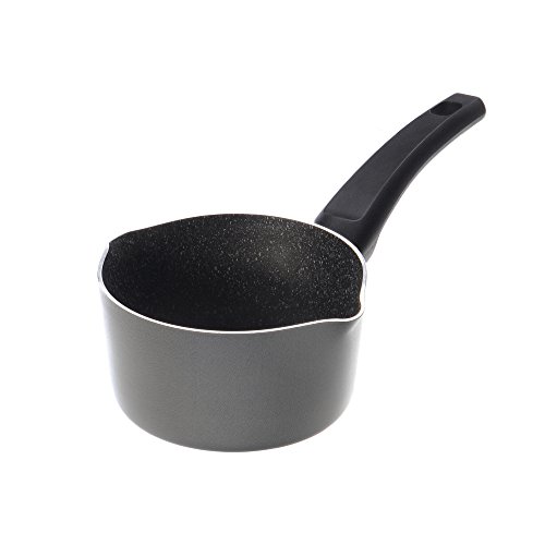 Alluflon Tradizione Italia Cazo con Boquilla, aluminio, negro, 14 cm Alluflon Tradizione Italia Cazo con Boquilla, aluminio, negro, 14 cm