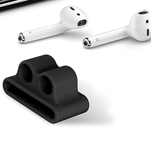 Amial Europe – Correa para Auriculares Compatible con Apple AirPods Watch iWatch [Serie 1/2/3] [Soporte Clip para Auriculares] [Extra Calidad] (Negro)