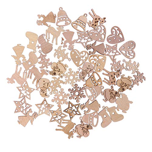 AMOS FUN 50 unidades Navidad DIY bonitas dibujos animados Madera Stücke recortes artesanía adornos Madera Ornament Navidad colgante para DIY de Decoración (patrón aleatorio) AMOS FUN 50 unidades Navidad DIY bonitas dibujos animados Madera Stücke recortes artesanía adornos Madera Ornament Navidad colgante para DIY de Decoración (patrón aleatorio)