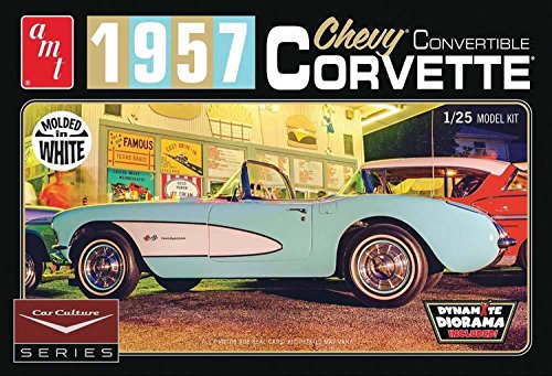 AMT amt1015 1: 25 Escala Cindy Lewis Coche Cultura 1957 Chevy Corvette Convertible Modelo Kit