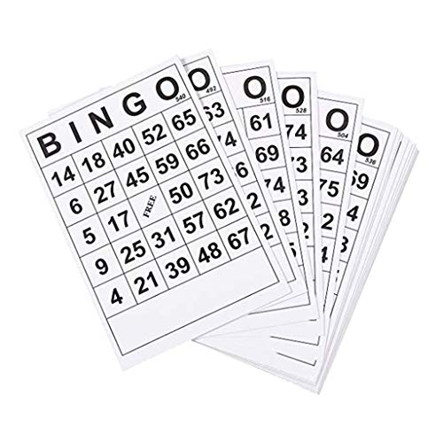 Amuzocity 60 Cartones de Bingo Grandes para Adultos Y Niños de 0 a 75 Dígitos (5,9 X 7,1