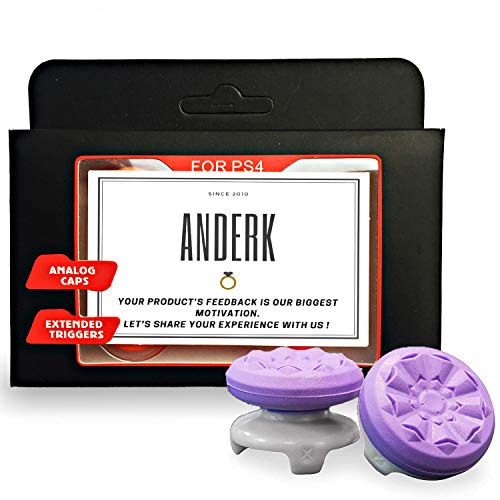 ANDERK Joystick Thumbstick Caps - Accesorios de controlador de juego, Accesorios Esenciales para el Juego mando PS4, Púrpura ANDERK Joystick Thumbstick Caps - Accesorios de controlador de juego, Accesorios Esenciales para el Juego mando PS4, Púrpura