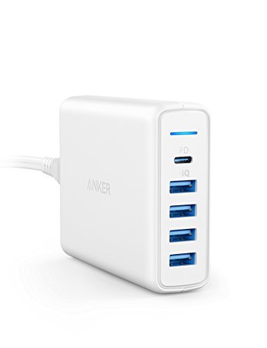 Anker PowerPort + 5 Cargador USB de Pared con 5 Puertos 60W, USB-C Tipo c con para Apple MacBook, Samsung Galaxy S9, Nexus 5X / 6P y PowerIQ para iPhone Xs/Max/XR/X/8/7/6/Plus, iPad, Samsung Anker PowerPort + 5 Cargador USB de Pared con 5 Puertos 60W, USB-C Tipo c con para Apple MacBook, Samsung Galaxy S9, Nexus 5X / 6P y PowerIQ para iPhone Xs/Max/XR/X/8/7/6/Plus, iPad, Samsung