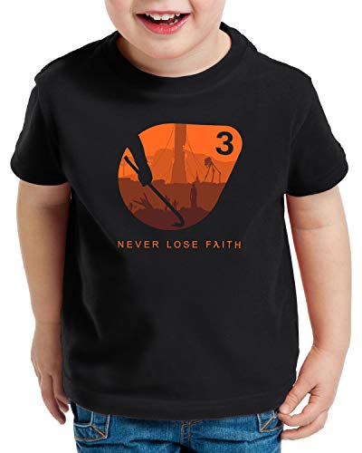 A.N.T. Never Loose Faith Camiseta para Niños T-Shirt Black Mesa Lambda, Talla:128
