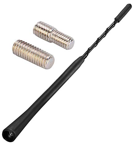 Antena Coche Corta Universal, Antenas De Radio Para Automóvil De 9 Pulgadas, Mástil De Antena Auto De Repuesto Con Adaptador De 5 Mm 6 Mm, Excelente Recepción A Través De Radio FM/AM/DAB, Negro