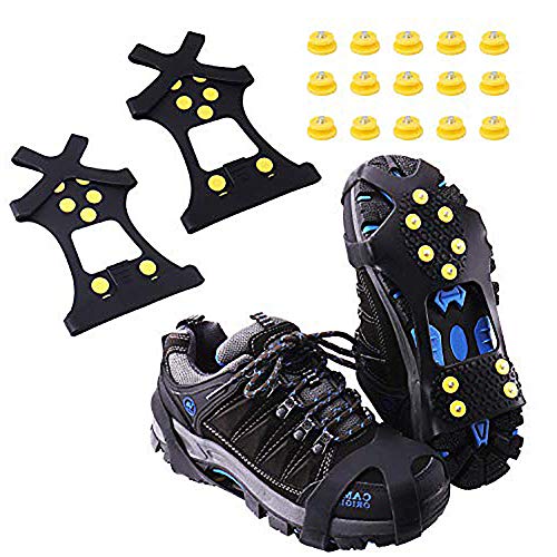 Aomier Tacos para zapatos, zapatos antideslizantes, cadenas de nieve, crampones para botas de montaña, botas de senderismo, tallas 30-48 Aomier Tacos para zapatos, zapatos antideslizantes, cadenas de nieve, crampones para botas de montaña, botas de senderismo, tallas 30-48