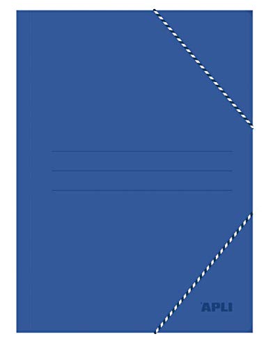 APLI-Carpeta con gomas tamaño folio 3 solapas color azul